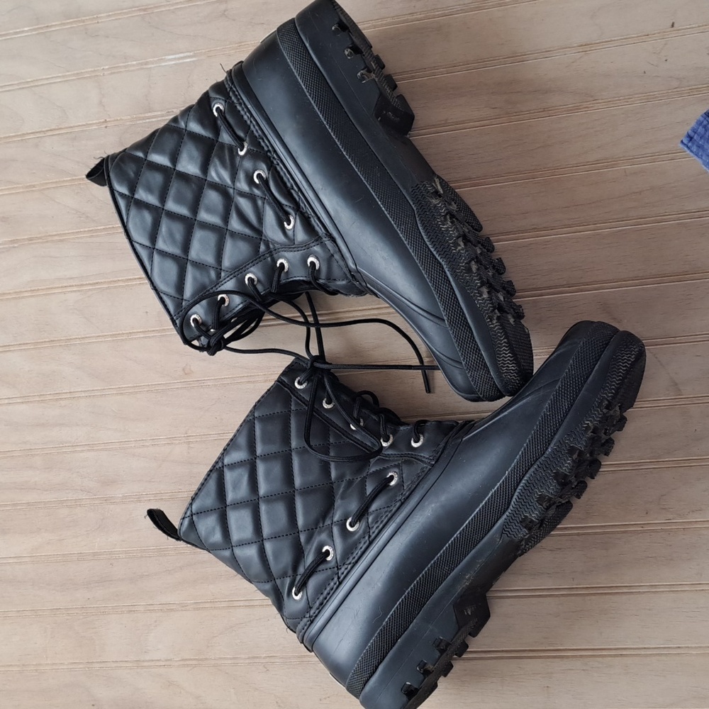 Sperry Saltwater Top Sider Quilted Lace Up Fleece Lined Rubber Winter Duck Boots - Picture 8 of 11